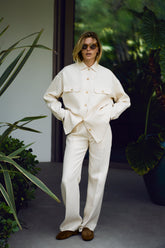 Fede Trousers in Linen - Cream | Umit Benan