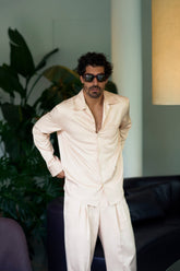 Johnny Trousers in Silk - Pastel Pink | Umit Benan