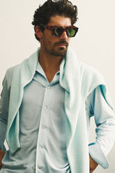 Franco Shirt in Silk - Light Blue | Umit Benan
