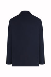 Camicia Havana Maniche Lunghe in Lana Vergine - Blu Scuro | Umit Benan