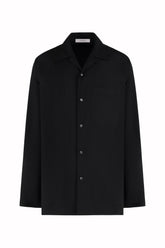Camicia Havana Maniche Lunghe in Lana Vergine - Nero | Umit Benan