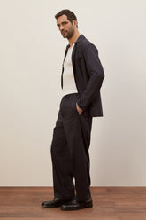Pantaloni Julian in Lana Vergine - Blu Scuro | Umit Benan