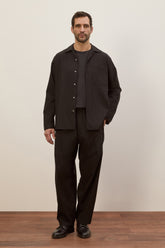 Pantaloni Julian in Lana Vergine - Nero | Umit Benan