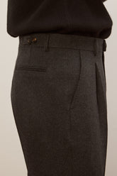 Richard Trousers in Baby Camel - Dark Grey | Umit Benan