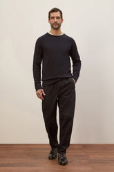 Pantaloni Selly in Cashmere e Cotone - Blu Scuro | Umit Benan