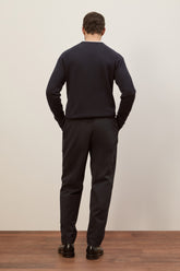 Pantaloni Selly in Cashmere e Cotone - Blu Scuro | Umit Benan