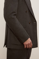 Richard Patch Pocket Blazer in Baby Camel - Dark Grey | Umit Benan