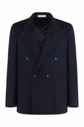 Blazer Richard con Tasche a Toppa in Cashmere - Blu Scuro | Umit Benan