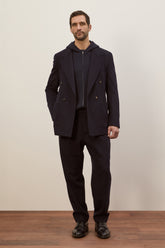 Blazer Richard con Tasche a Toppa in Cashmere - Blu Scuro | Umit Benan