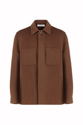 Jerome Overshirt in Double-Faced Cashmere - Tobacco | Umit Benan
