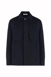 Jerome Overshirt in Double-Faced Cashmere - Dark Navy | Umit Benan