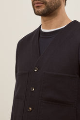 Surray Gilet in Cashmere and Virgin Wool - Dark Navy | Umit Benan