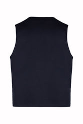 Surray Gilet in Cashmere and Virgin Wool - Dark Navy | Umit Benan