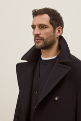 The Good Men Peacoat in Cashmere and Virgin Wool - Dark Navy | Umit Benan
