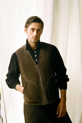 Bruno Reversible Gilet in Lambskin - Benan Brown | Umit Benan