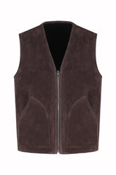 Bruno Reversible Gilet in Lambskin - Benan Brown | Umit Benan