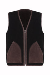 Bruno Reversible Gilet in Lambskin - Benan Brown | Umit Benan