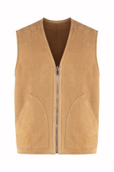 Bruno Reversible Gilet in Lambskin - Honey | Umit Benan
