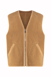 Bruno Reversible Gilet in Lambskin - Honey | Umit Benan
