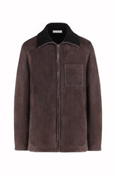 Bruno Zip Shirt in Lambskin - Benan Brown | Umit Benan