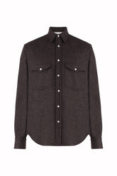 Camicia Western in Cashmere e Seta - Marrone Bott | Umit Benan