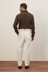 Camicia Western in Cashmere e Seta - Marrone Bott | Umit Benan