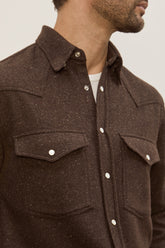 Camicia Western in Cashmere e Seta - Marrone Bott | Umit Benan