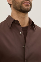 Camicia Ricardo in Seta - Marrone Benan | Umit Benan