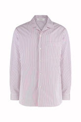 Camicia Weekend in Cotone - Strisce Sottili Rosse | Umit Benan