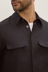 Camicia Jonah in Cashmere e Seta - Blu Scuro | Umit Benan