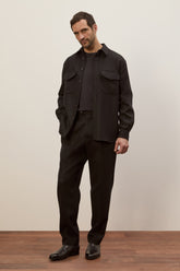 Overshirt Jonah in Lana Vergine - Nero | Umit Benan