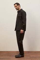 Overshirt Jonah in Lana Vergine - Nero | Umit Benan