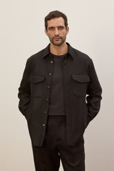 Overshirt Jonah in Lana Vergine - Nero | Umit Benan