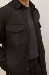 Overshirt Jonah in Lana Vergine - Nero | Umit Benan