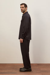 Pantaloni Julian in Cashmere e Seta - Blu Scuro | Umit Benan