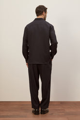 Pantaloni Julian in Cashmere e Seta - Blu Scuro | Umit Benan