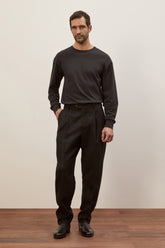 Pantaloni Richard in Lana Vergine - Nero | Umit Benan