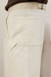 Pantaloni Carpenter in Cotone - Bianco | Umit Benan