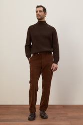 Pantaloni Tony in Cashmere e Cotone - Tabacco | Umit Benan