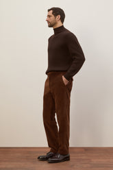 Pantaloni Tony in Cashmere e Cotone - Tabacco | Umit Benan
