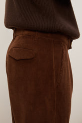 Pantaloni Tony in Cashmere e Cotone - Tabacco | Umit Benan