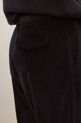 Pantaloni Tony in Cashmere e Cotone - Blu Scuro | Umit Benan