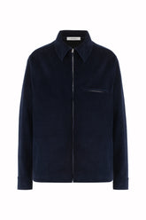 Quebec Work Jacket in Cashmere and Cotton - Dark Navy | Umit Benan
