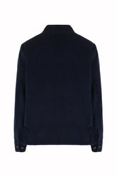 Quebec Work Jacket in Cashmere and Cotton - Dark Navy | Umit Benan