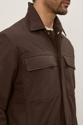 Overshirt Phil in Seta Impermeabile - Marrone Benan | Umit Benan