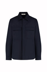 Overshirt Phil in Seta Impermeabile - Blu Scuro | Umit Benan