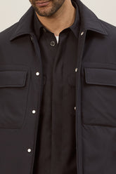 Overshirt Phil in Seta Impermeabile - Blu Scuro | Umit Benan