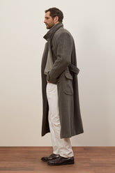 Cappotto Doppiopetto Gianni in Alpaca e Lana Vergine - Grigio Medio | Umit Benan