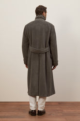 Cappotto Doppiopetto Gianni in Alpaca e Lana Vergine - Grigio Medio | Umit Benan