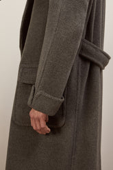 Cappotto Doppiopetto Gianni in Alpaca e Lana Vergine - Grigio Medio | Umit Benan